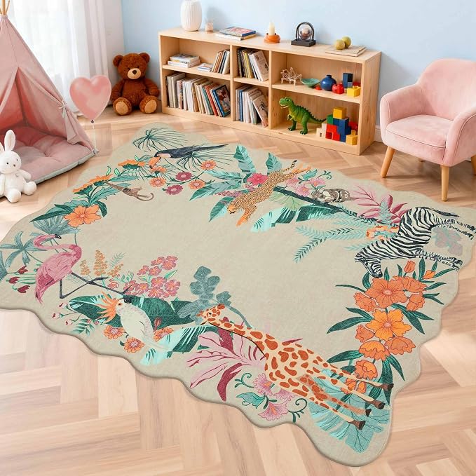 Rugxara 3x5 Rug for Entryway Bedroom, Leopard/Cheetah/Zebra/Tiger Print Throw - Image 2
