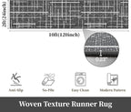 Non Slip Hallway Runner Rug 2x10, Washable Long Rug, Woven Thin Low Pile Carpet - Image 2