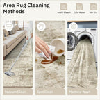 Soalmost 8x8 Beige Gray Round Rug 8ft Living Room Circle Rug Vintage Round Area - Image 9