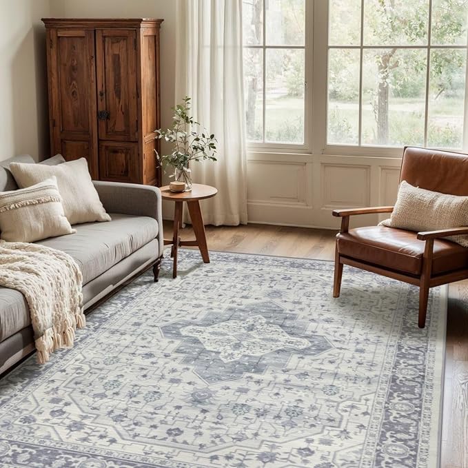 Rugxara Washable Area Rug for Living Room, Vintage Boho Rugs for Office - Image 3