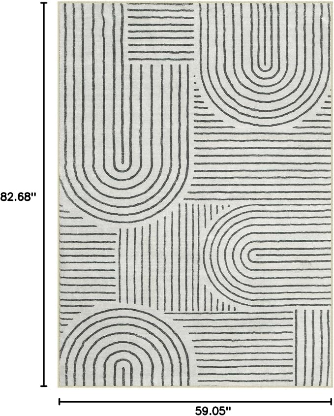 Lahome Abstract Washable Area Rug, 5x7 Rug - Image 2