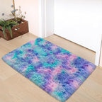Shaggy Tie Dyed Light Purple Rainbow Rug Small, 2x3 Area Rugs by TENNOLA