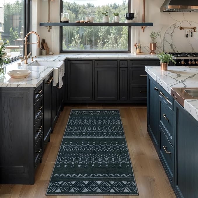 SERISSA 2x4 Rugs for Entryway, Washable Non-Slip Grey Small Runner Rug - Image 2