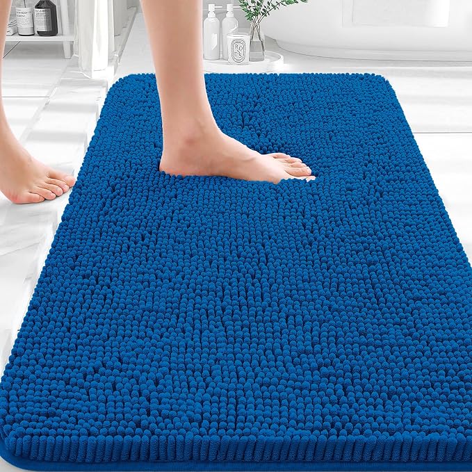OLANLY Bathroom Rugs 30x18, Extra Soft Absorbent Chenille Bath Rugs, Rubber by OLANLY
