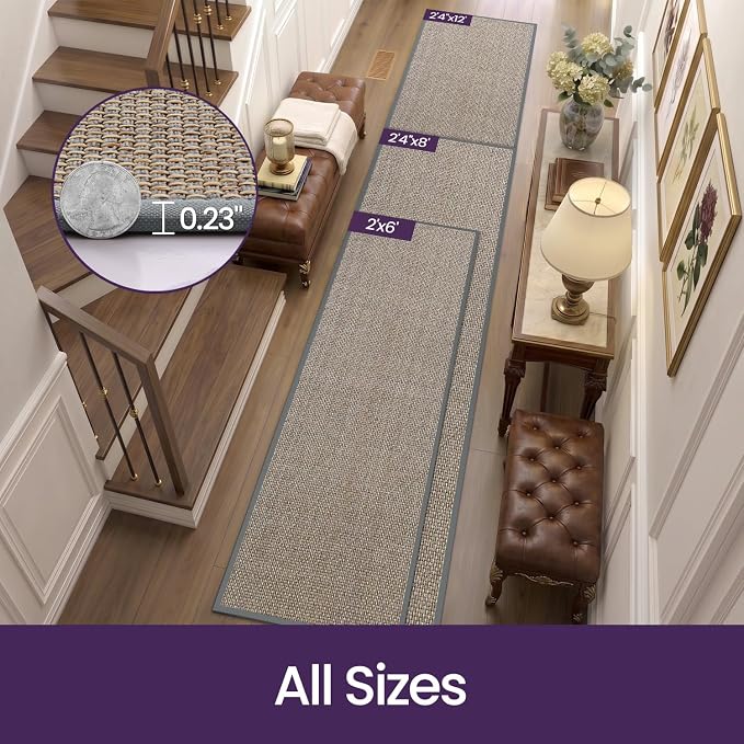 DEX Hallway Runner Rug 2'4''x8, Non Slip Rubber Backing Inside Entryway Carpet - Image 2
