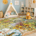 Desert Adventure Kids Rug 5x7 – Safari Animal Map Carpet - Image 5