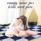 Super Soft Rug for Bedroom, 8x10 ft Blue and White Area Rug Classic Checkered - Image 8