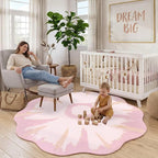 Latte&Fog Pink 6ft Round Area Rug by LatteFog