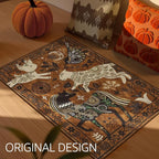 jinchan 2x3 Cute Area Rug Kids Washable Fun Rug Earthy Brown Starlit Boho Small - Image 2