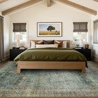 Latte&Fog 6x9 Area Rugs for Living Room, Large Vintage Green Washable Rug - Image 3