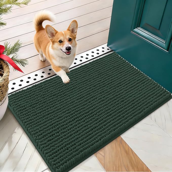 OLANLY Dog Door Mat for Muddy Paws 24x16, Ultra Absorbent Chenille Mud Doormat by OLANLY