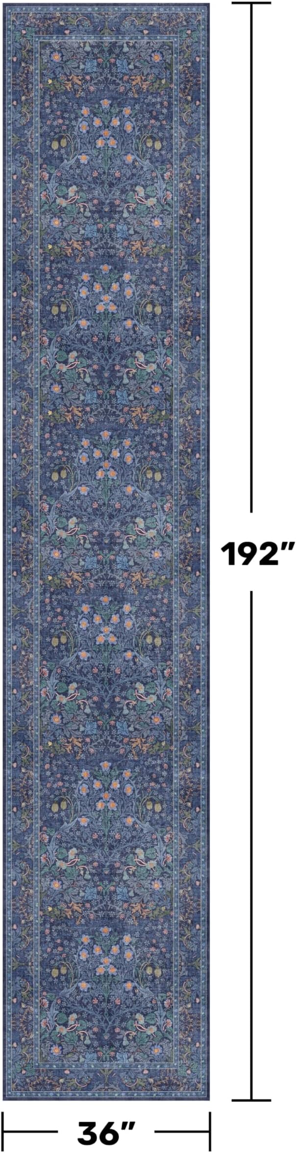 Vintage 3x16 Wide Hallway Runner Rug Non Slip, Ultra Thin Large Kitchen Indoor - Image 2