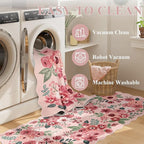 DUKINO 3x8 Washable Runner Rug, Soft Indoor Floral Non Slip Long Runner Rug - Image 7