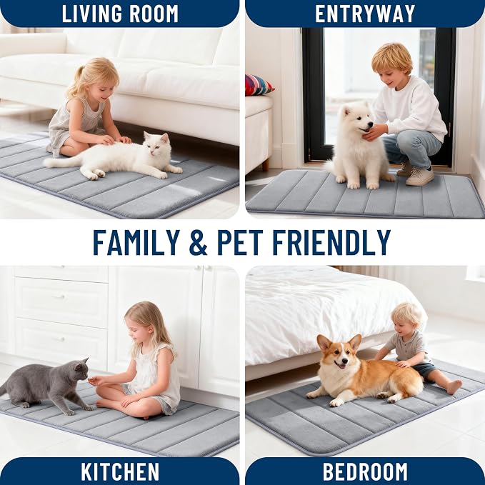 OLANLY Memory Foam Bath Mat 32x20, Super Soft Absorbent Bathroom Rugs, Quick Dry - Image 9