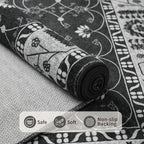 Rugxara 8x10 Washable Area Rug for Living Room, Extra Large Black Vintage Boho - Image 5