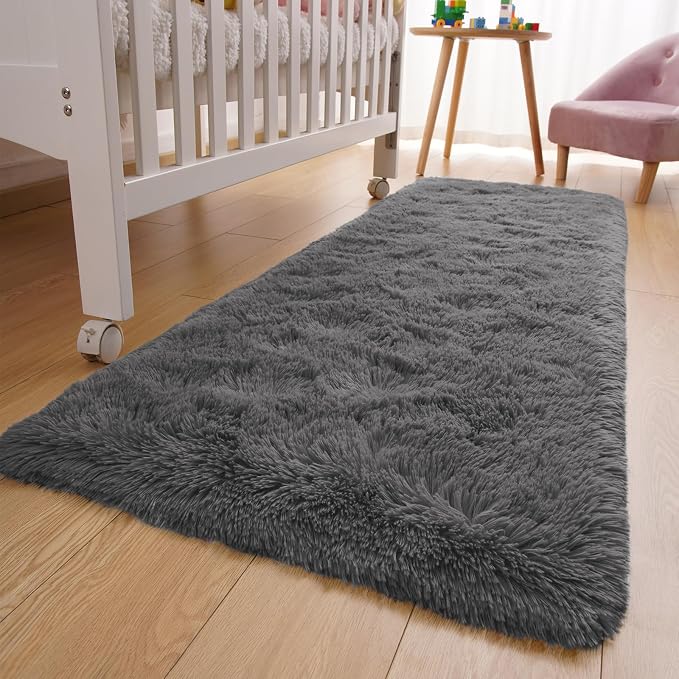 YJ.GWL Fluffy Runner Rugs for Bedroom Living Room Soft Shag Rug 2x6 Feet - Image 6