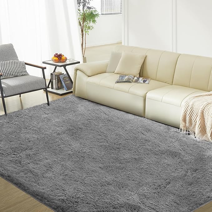 Ultra Soft Rug for Living Room, 9X12 Fluffy Shag Area Rug for Bedroom, Modern - Image 9