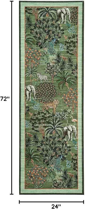 GarveeHome Jungle Rug 2x6 Kitchen Runner Rug Non Slip Washable Runners - Image 2