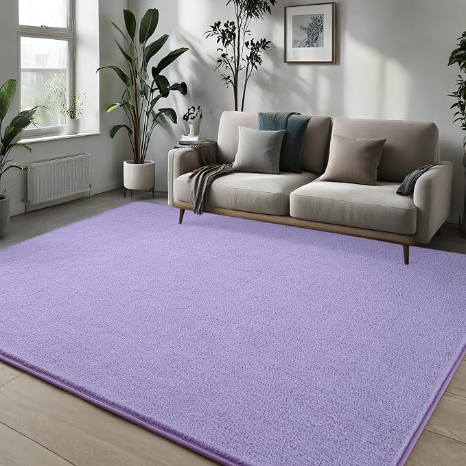 Pettop 6x9 ft Purple Area Rugs for Bedroom Living Room, Washable Memory Foam - Image 3