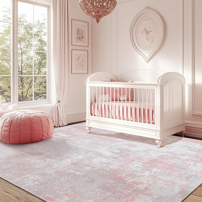 RELEANY Washable Area Rugs Square 7ft Non-Slip Modern Abstract Soft - Image 2