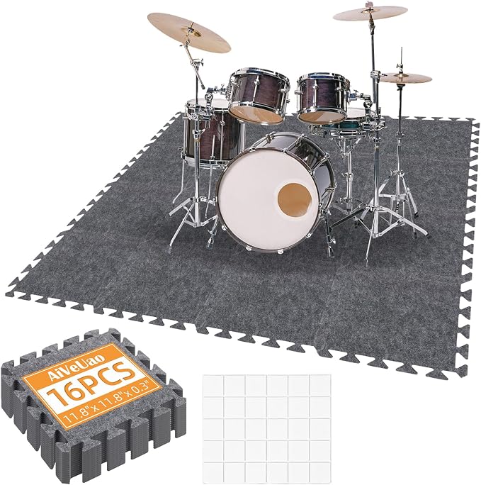 16Pcs Sound Absorbing Interlocking Floor Mats, Non-Slip Anti Vibration by Unknown