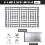 HUGEAR Outdoor Waterproof Rug 9'x12' Plastic Straw Rugs Washable Reversible - Image 2