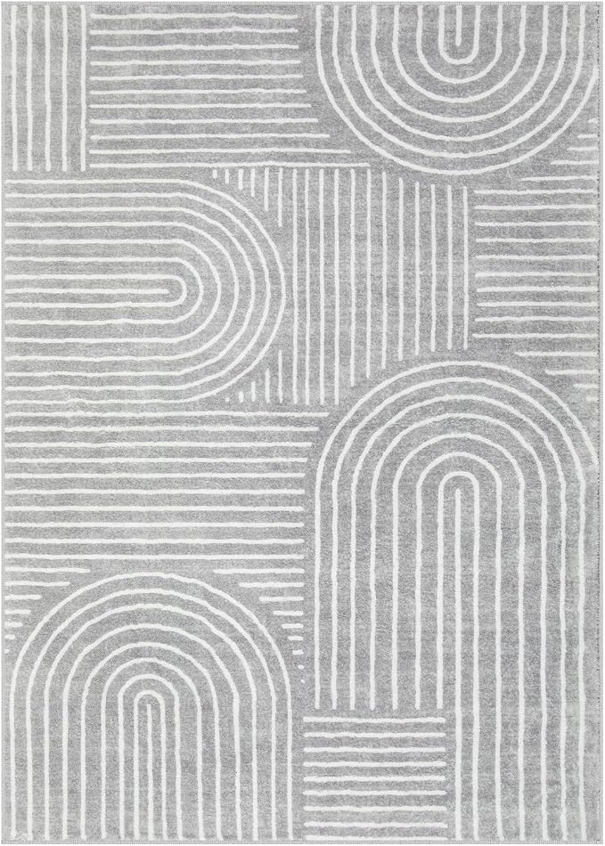 Lahome Abstract Area Rug 5x7, Soft Washable Rugs - Image 8