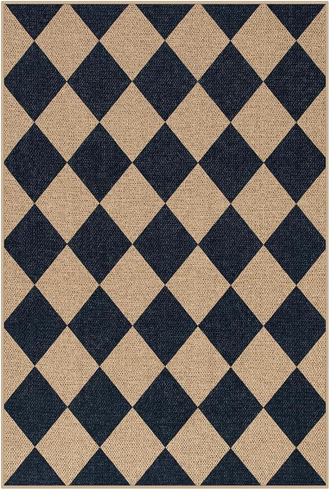 Lahome Checkered Easy Jute Non Slip Front Door Mat, 2x3 Kitchen Rug Neutral - Image 7