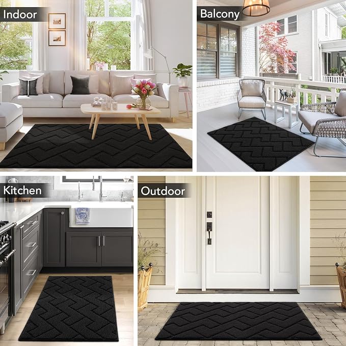 hicorfe Indoor Door Mat, Non Slip Door Mats, Absorbent Resist Dirt Entrance - Image 8