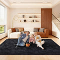 Black Rugs for Living Room, Large Fluffy 6x9 Area Rugs for Bedroom, Fuzzy Shag by Unknown