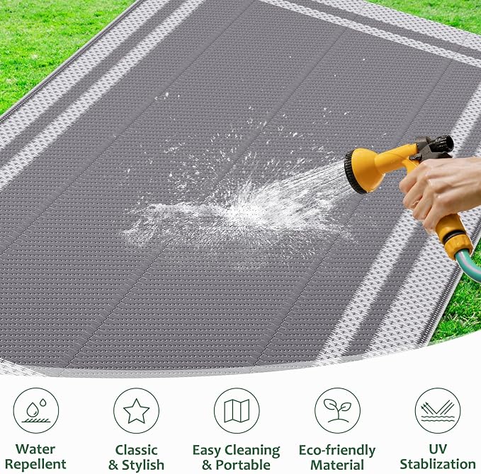 HappyTrends Outdoor Rug Reversible Portable Plastic Straw Camping Rugs - Image 5