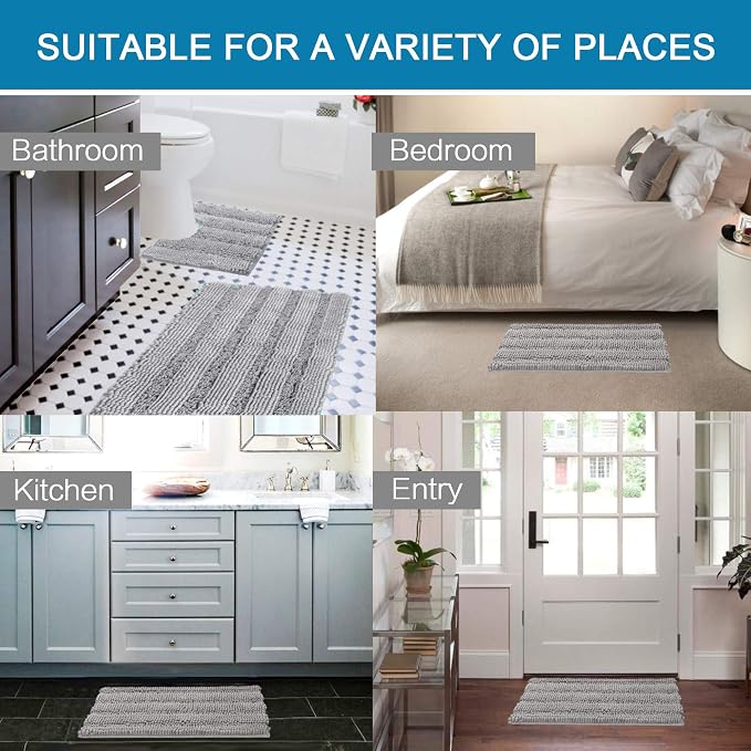 H.VERSAILTEX Bathroom Rugs Bath Rug Set 2 Piece Bathroom Contour Rug Toilet Mat - Image 6