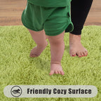 Soft Runner Rugs for Bedroom Hallways, 2x6 Grass Green Fluffy Shag Throw Area - Image 8