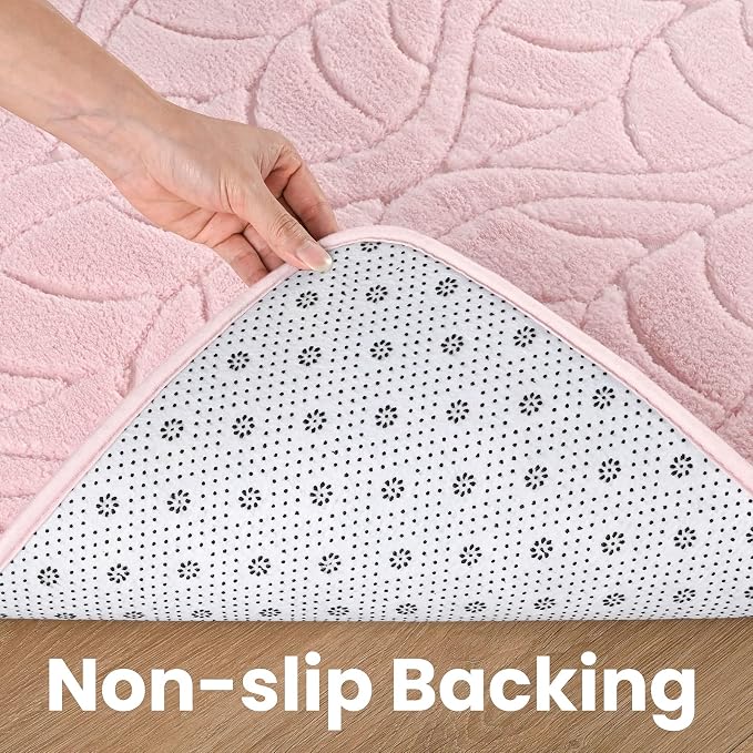 Macgace 6x9 Pink Area Rug, Soft Shag Carpet, Washable Living Room Rugs - Image 5
