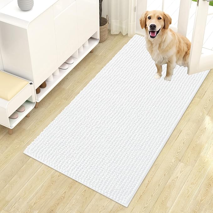 OLANLY Dog Door Mat for Muddy Paws 44x24, Ultra Absorbent Chenille Mud Doormat by OLANLY