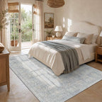 Rugxara 5x7 Area Rugs for Living Room Bedroom, Washable Blue Rug, Vintage - Image 2