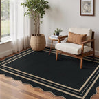 Modern Easy Jute 4x6 Outdoor Patio Rug, Washable Indoor Black Kitchen Rugs - Image 7
