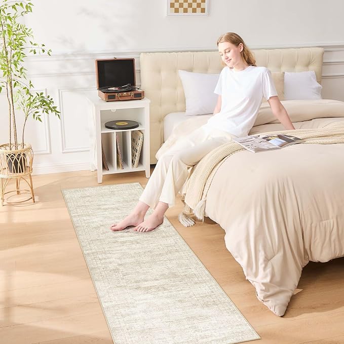 UERMEI 3x8 Washable Runner Rug for Hallway, Non Slip Low Pile Kitchen Carpet - Image 3