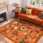 RELEANY Floral 3x5 Area Rugs Washable Print Boho Cute Carpet Non Slip Flower - Image 8