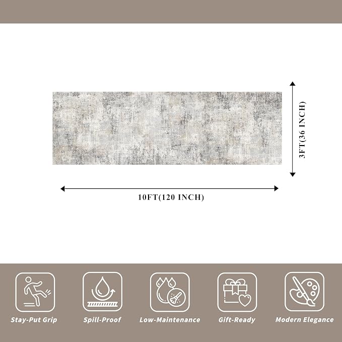 3x10 ft Long Hallway Runner Rug – Non-Slip Washable Kitchen Floor Rug - Image 2