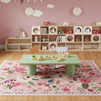 Rugcomf Living Room Rug 5x7 Rug Machine Washable Boho Area Rug Non Slip Floral - Image 8