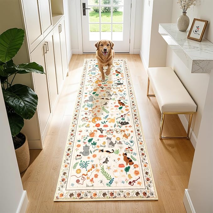 LIANLAM 2x6 Cat Themed Runner Rug by LIANLAM