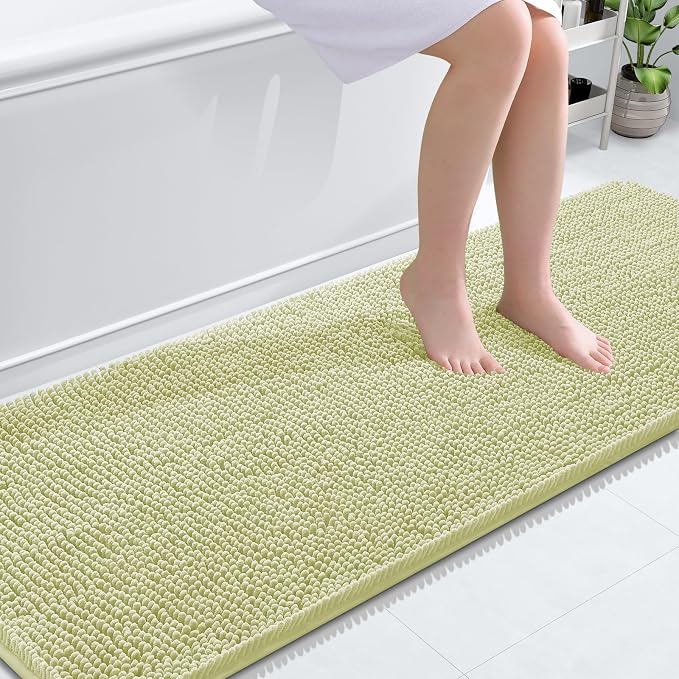 OLANLY Bathroom Runner Rugs 70x24, Soft Absorbent Chenille Bath Rugs, Rubber by OLANLY