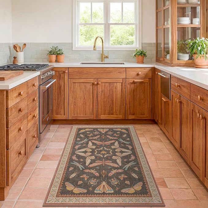 Boho Brown Farmhouse Rug 3x4, Soft Low Pile Entryway Carpet - Image 6