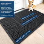 OLANLY Front Door Mat Outside Entrance 35x23, Heavy Duty Sturdy Natural Rubber - Image 2