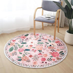 Rugcomf Round Rug 6ft Washable Circle Rug Non Slip Low Pile Boho Floral Small - Image 6