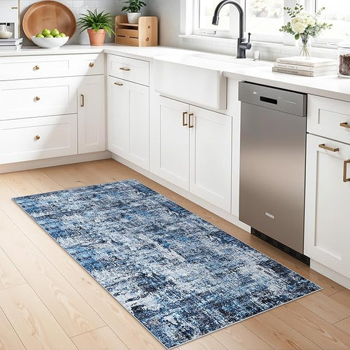 2x5 Washable Kitchen Runner Rug – Non-Slip Rubber Backing Low-Pile Soft Small by ZHXXUJ