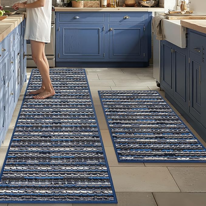 Kitchen Rugs Sets of 2-Non Slip Kitchen Mats by BSICPRO