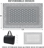 Pauwer Waterproof Outdoor Rug 9x12, Reversible Plastic Straw Patio Camping Rug - Image 2