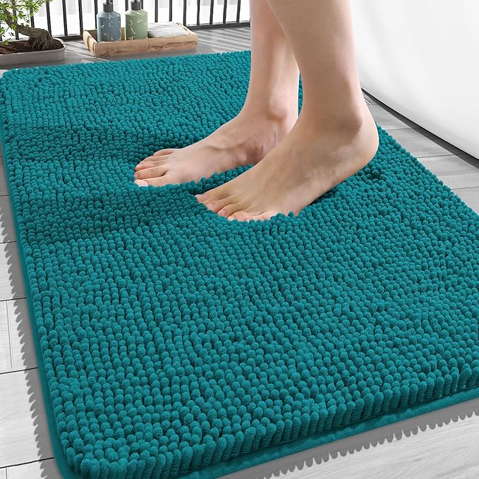 OLANLY Bathroom Rugs 34x21, Extra Soft Absorbent Chenille Bath Rugs, Rubber by OLANLY